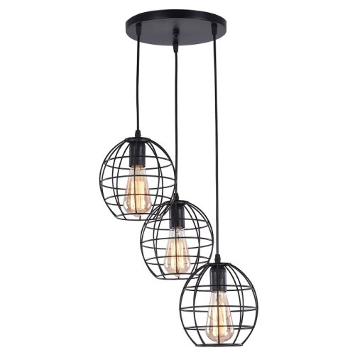 Люстра потолочная трехрожковая Имидж Е27 220В Черный картинка 